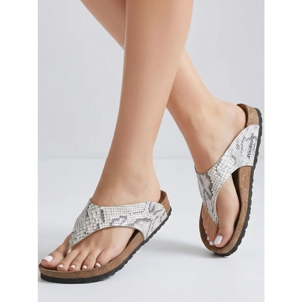 BIRKENSTOCK | Snake Print Birki’s White Gray L9